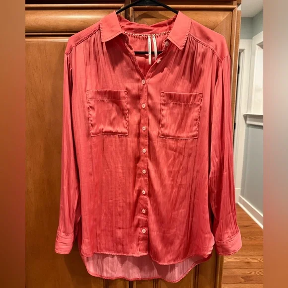 Anthropologie Pink Blouse Size Small - Picture 2 of 6